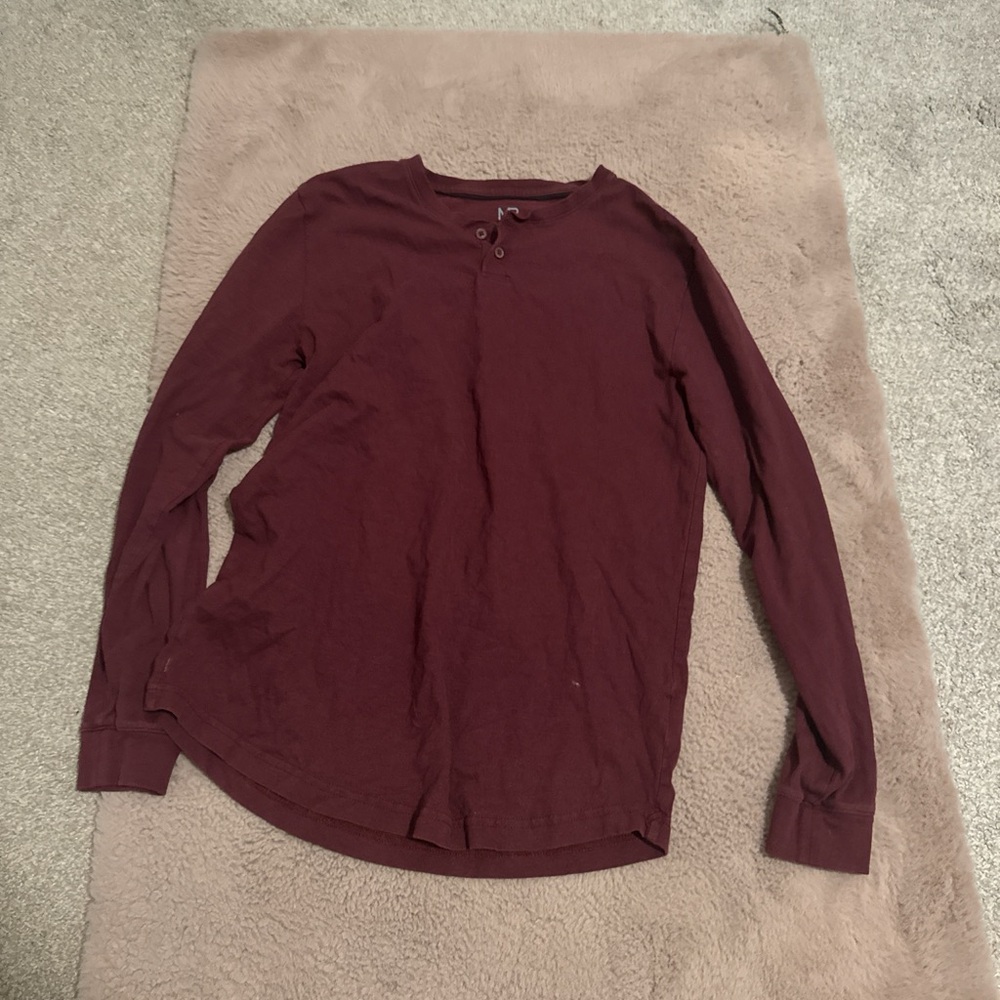 Men's Burgundy Long Sleeve Shirt